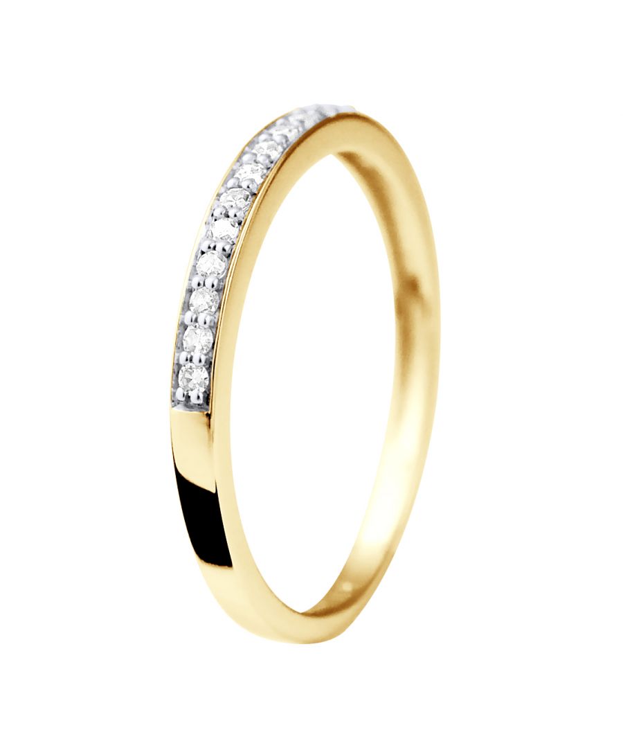 Alliance Diamonds 0.150 Cts - Quality HSI (kleur H - Quality Si1) - Yellow Gold Jewelry 375 duizendste - Verkrijgbaar van maat 48 tot maat 62 - 2 jaar garantie op fabricagefouten - Wordt geleverd in een koffer met een certificaat van echtheid en internationale garantie - All onze juwelen zijn gemaakt in Frankrijk.