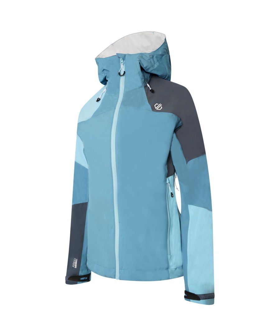 Material: 100% Polyester. Fabric: Stretch. Design: Colour Block, Logo. Fit: Ergonomic. Fabric Technology: AEP Kinematics, Ared 20/20, Breathable, Durable, Lightweight, Waterproof, Windproof. Reduced Seams, Underarm Vents. Cuff: Adjustable. Neckline: Hooded. Sleeve-Type: Long-Sleeved. Hood Features: Grown On Hood. Pockets: 2 Side Pockets, 1 Security Pocket, Zip. Fastening: Full Zip. Sustainability: Made from Recycled Materials.