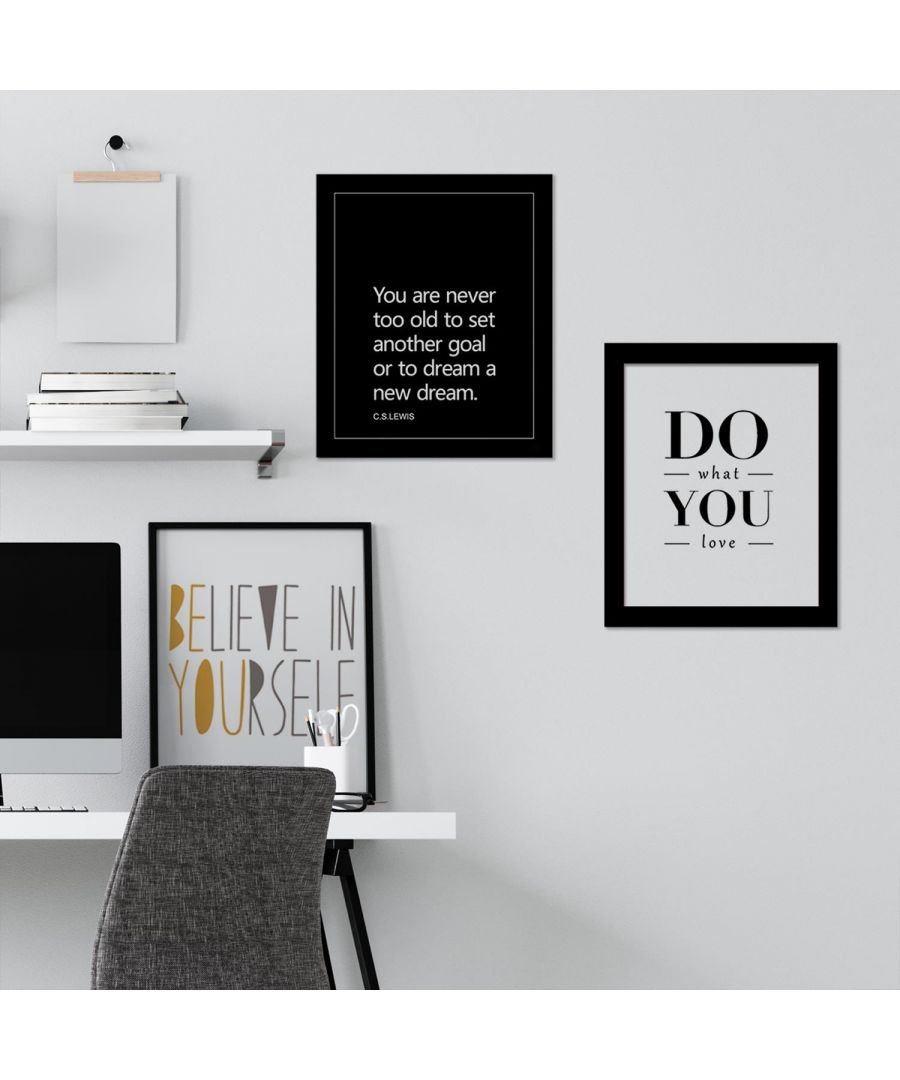 Image for Inspirational Minimalist Posters Set framed art, framed print 29 x 39 cm / 11.2 x 15.3in with 3  pieces
