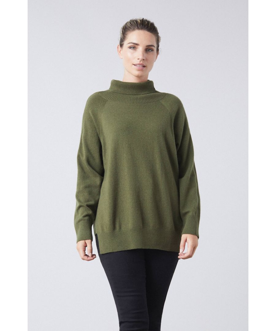 Image for Polo Neck Cashmere Sweater in Green