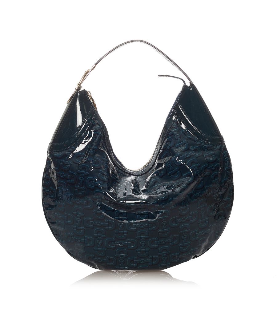 Image for Vintage Gucci Horsebit Glam Patent Leather Hobo Bag Blue