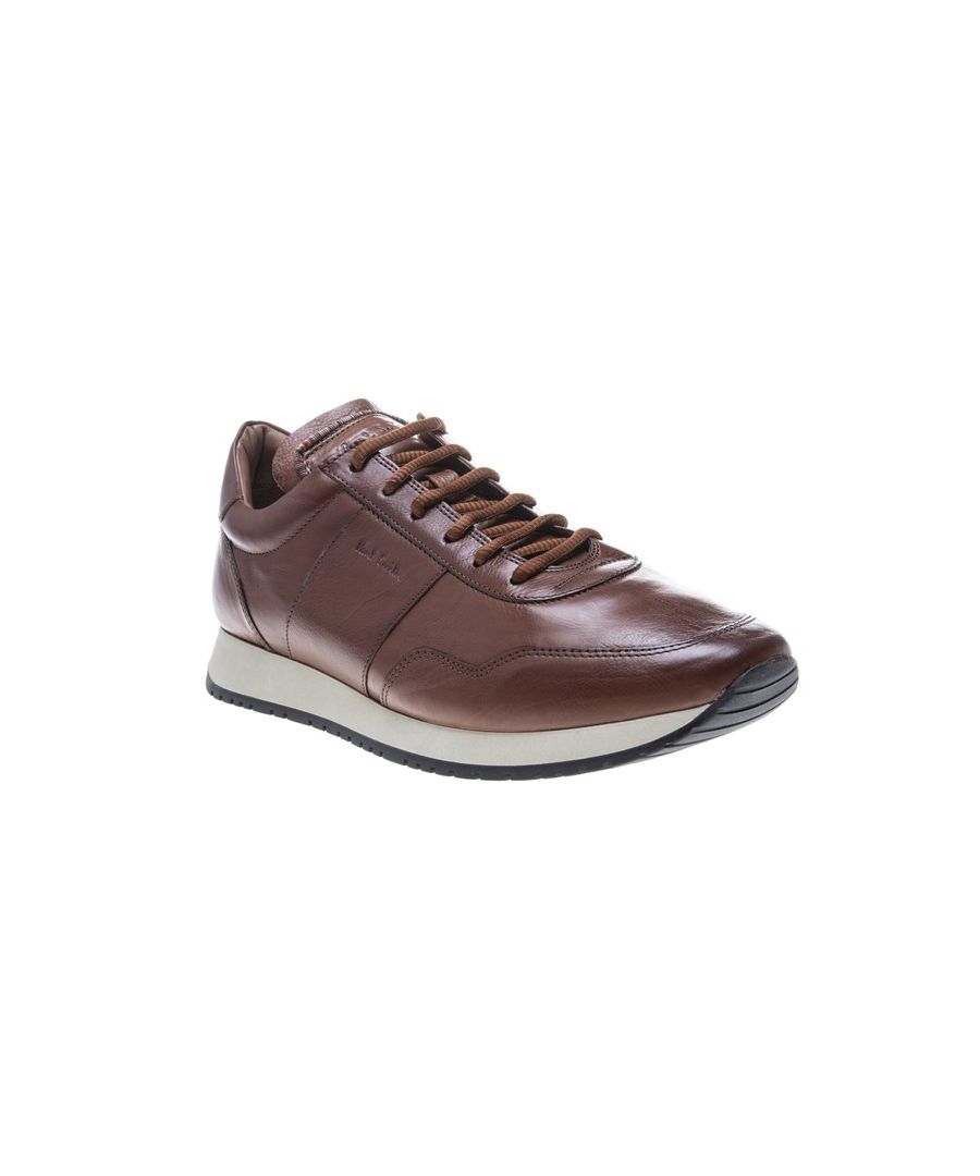 The Perfect Off Duty Trainer, The Mens Percival Trainer From Paul Smith Will Take Your Style Status To Premium. The Rich Tan Leather Sports Shoe Is Fitted With A Cushioned Footbed And Finished With The Brands Signature Stripy Trim.