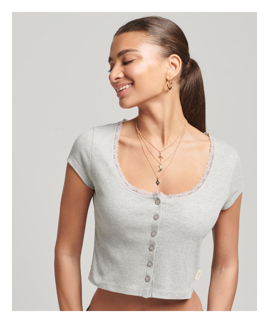 Superdry Vintage top met knopen
