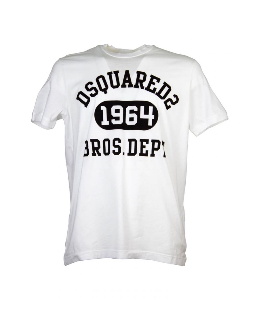 T-shirt Dsquared2, couleur blanc noir, logo de la marque sur le devant, col rond, 100% coton.