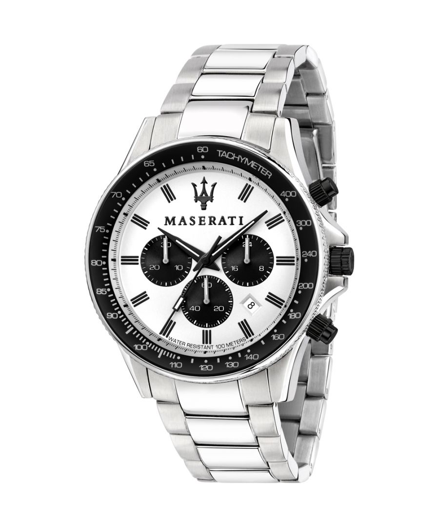 Stijlvol heren horloge van het merk Maserati. Het horloge heeft een polsbandje dat ook kleiner gemaakt kan worden, de kast heeft een diameter van 44 mm en het uurwerk is van Quartz.  Merk: MaseratiModelnaam: R8873640003 (44mm)Categorie: heren horlogeMaterialen: edelstaalKleur: zilver