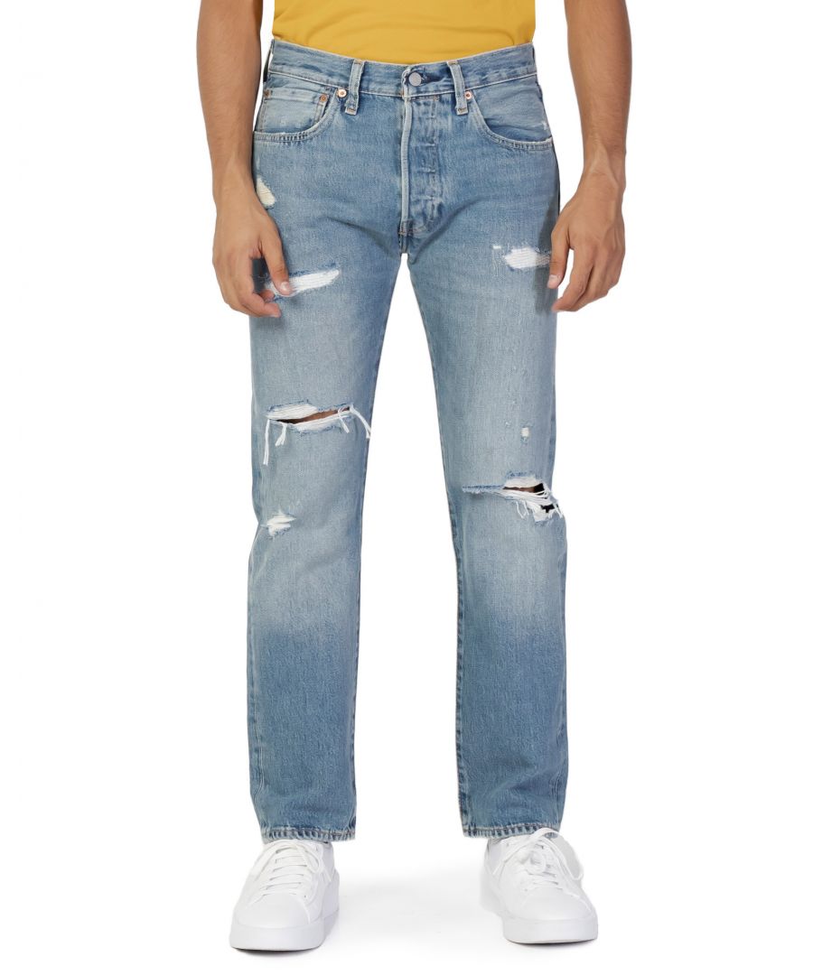 Brand: Levi`s Gender: Men Type: Jeans Season: Fall/Winter  PRODUCT DETAIL • Color: blue • Pattern: plain • Fastening: zip and button • Pockets: front and back pockets  • Details: -ripped effect   COMPOSITION AND MATERIAL • Composition: -100% cotton  •  Washing: machine wash at 30°