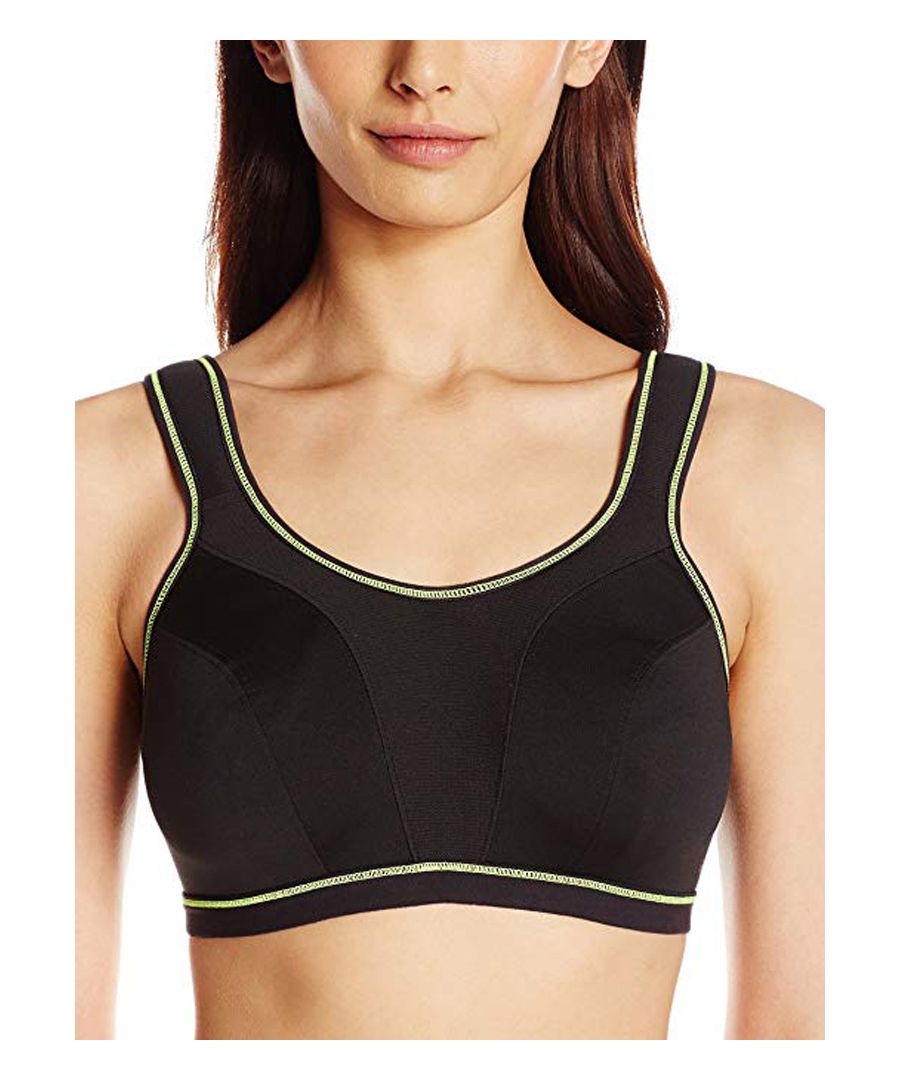 Freya Active's Crop Top high-performance sports bra offers maximum support whilst exercising with full coverage soft cups and no underwire. The ‘COOLMAX’ fabric used is designed to absorb extra moisture keeping you cool at the gym! The wide straps add comfort during exercise and the contrasting middle panel adds a stylish, modern feel to this sports bra.  Designed to be worn stand alone or under active wear.  Fastens at the back with 4 column, 4 hook and eye closure and the J-Hook feature allows the straps to be worn as a racerback style or normal.  The racerback style helps to disperse pressure from the shoulders when taking part in exercise.