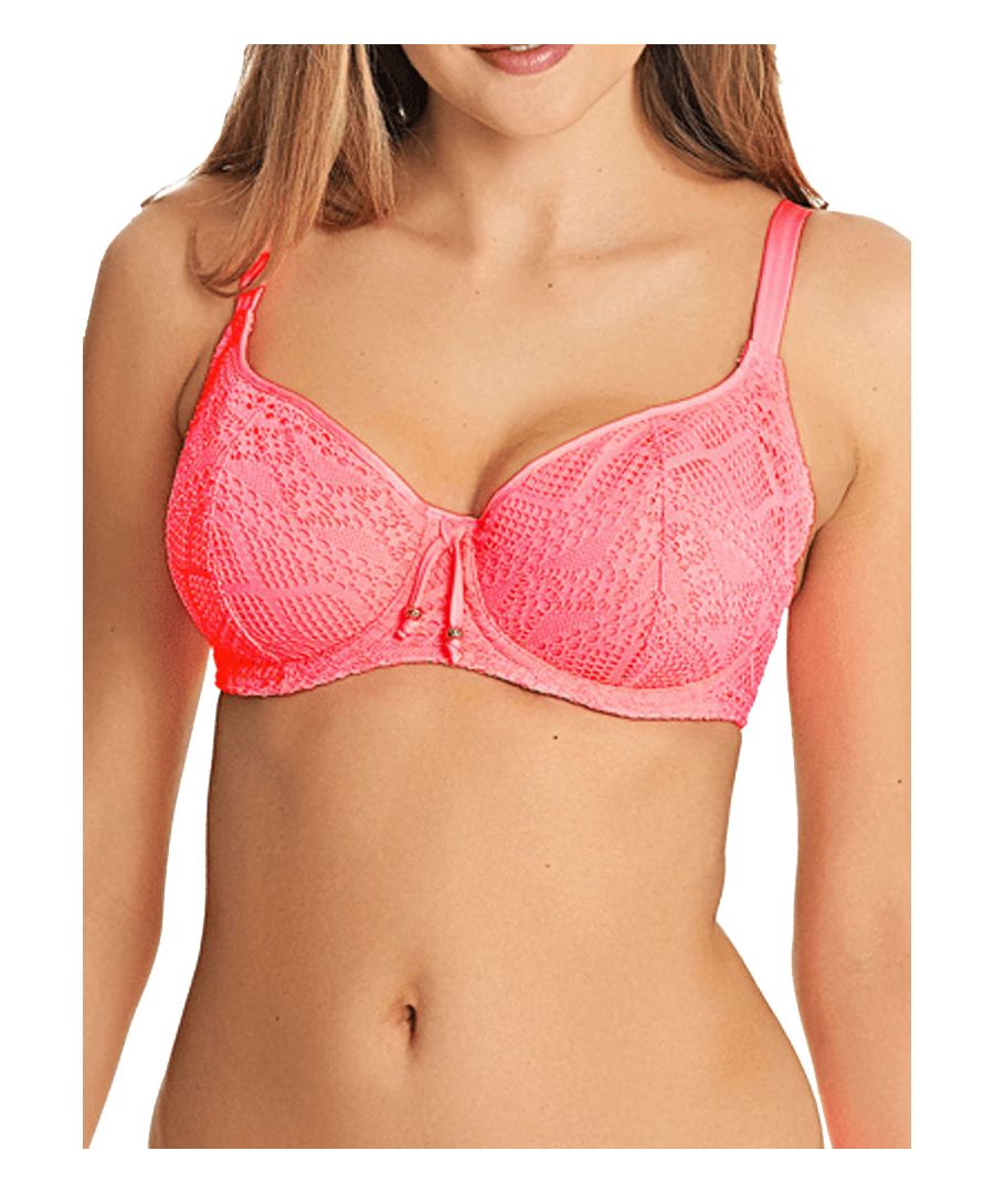 Freya Womens Sundance Sweetheart Bikini Top - Pink Nylon - Size 38DD UK BACK/CUP