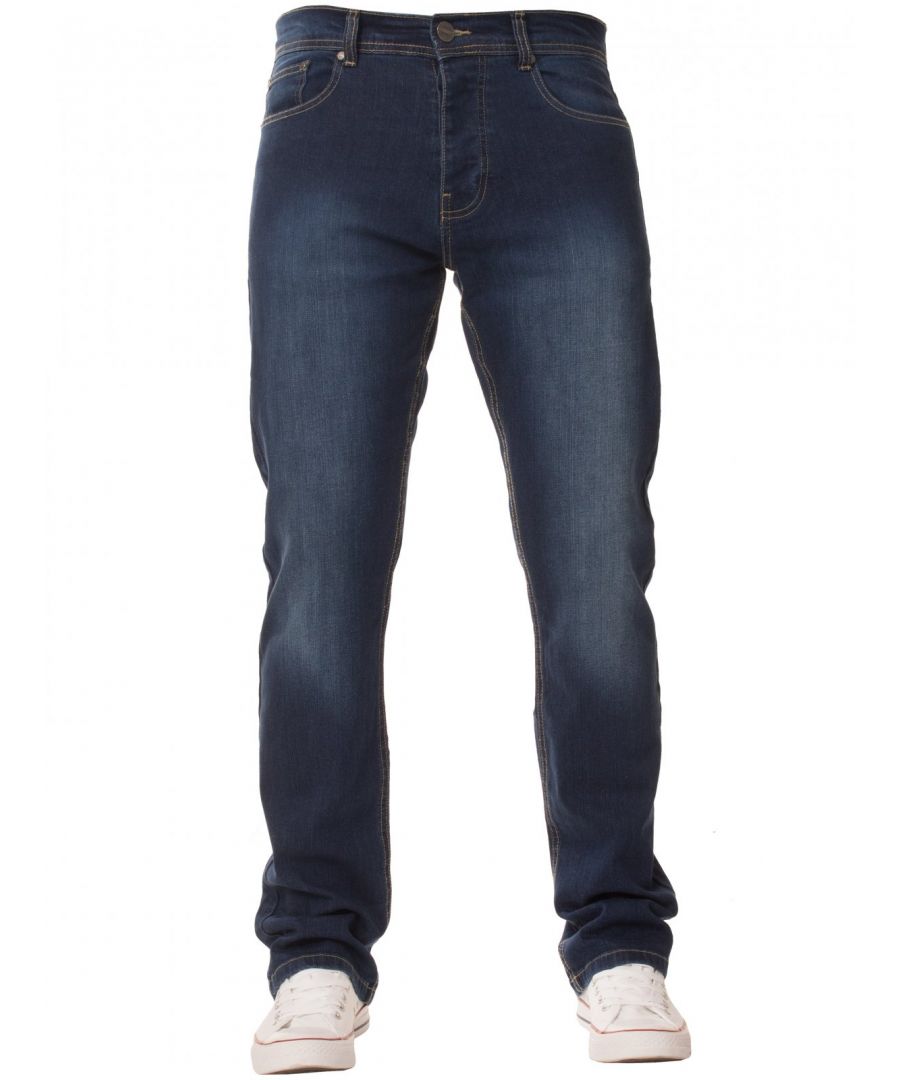 Image for Enzo Men's Regular Fit Stretch Denim Jeans