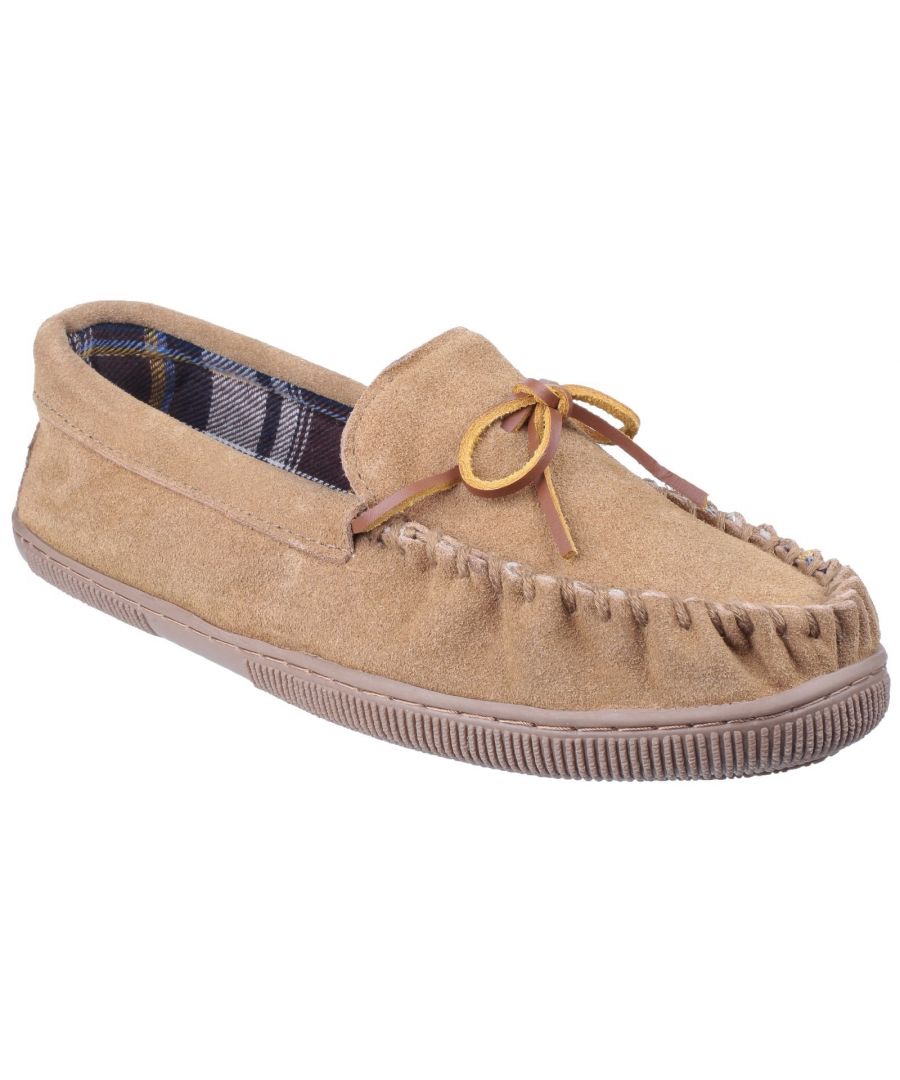 Cotswold Alberta is a moccasin style slipper with suede leather uppers and textile linings for warmth and comfort. Alberta also features a lightweight and flexible sole.Mens Classic Slipper. \nElegant Suede Upper. \nSoft cushioning with Textile Lining. \nOther Materials Sole Unit.