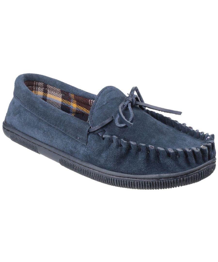 Cotswold Alberta is a moccasin style slipper with suede leather uppers and textile linings for warmth and comfort. Alberta also features a lightweight and flexible sole.Mens Classic Slipper. \nElegant Suede Upper. \nSoft cushioning with Textile Lining. \nOther Materials Sole Unit.