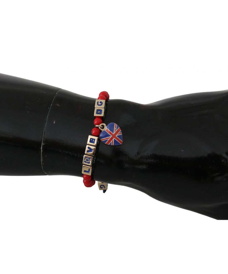 Dolce & Gabbana Womens Blue and Red Beaded DG LOVES LONDON Flag Branded Bracelet - Multicolour - One Size