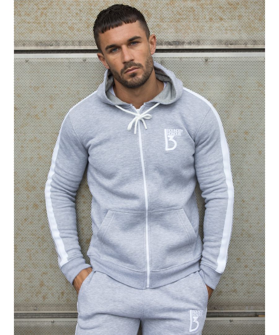 The Bound By Honour scale zip through Tracksuit Hood is an ideal for casual everyday wear or in the gym. Crafted from cotton and polyester. The hood has been detailed with a signature design and a BBH embroidery on chest. Matching tracksuit bottoms available.