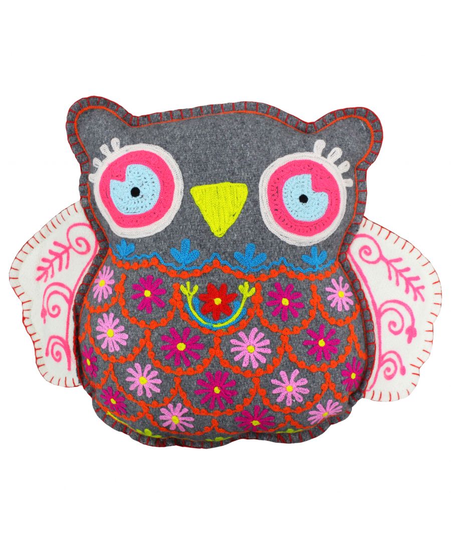 Riva Home Hootie Polyester Filled Cushion - Multicolour Size 38cm (w) x 20cm (l)