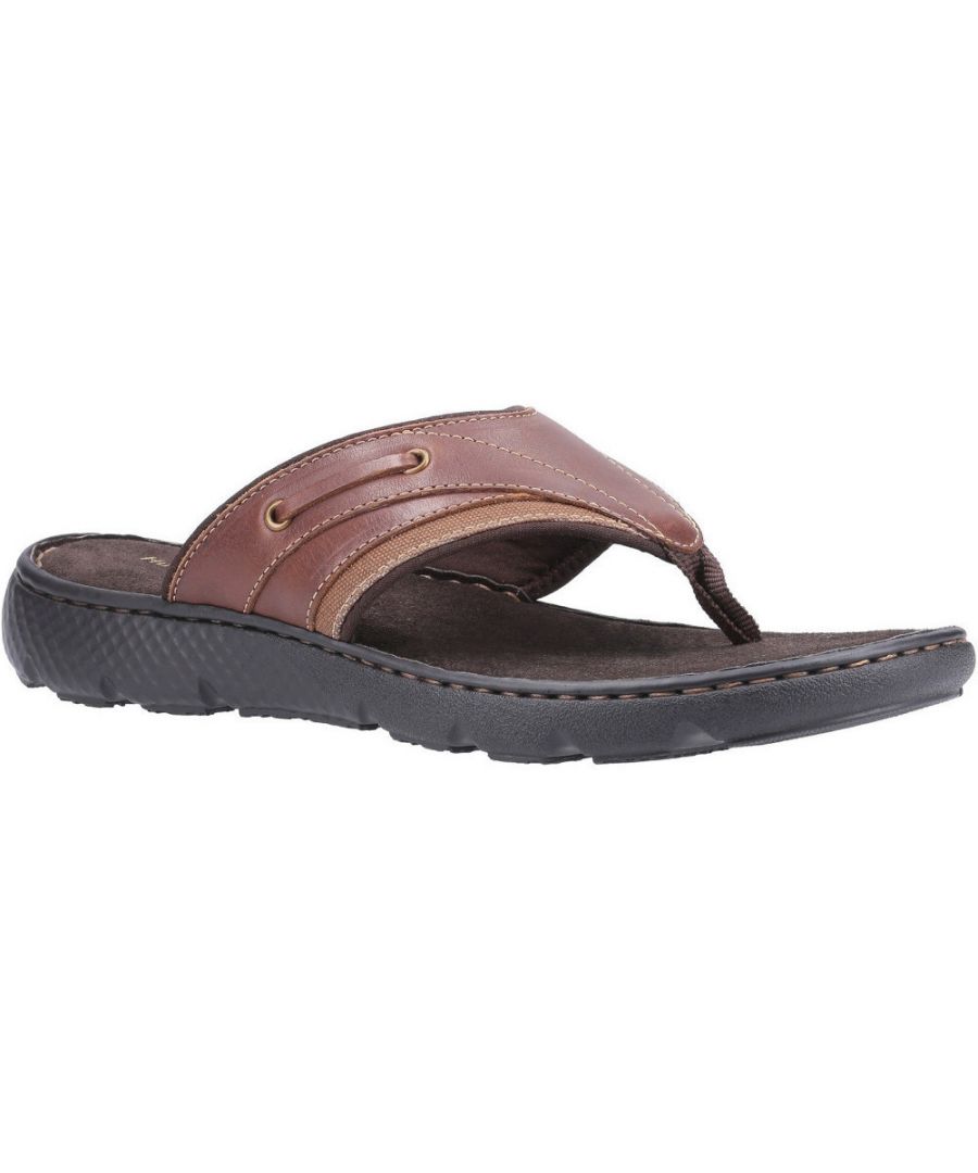 Image for Hush Puppies Mens Connor Slip On Durable Leather Flip Flops