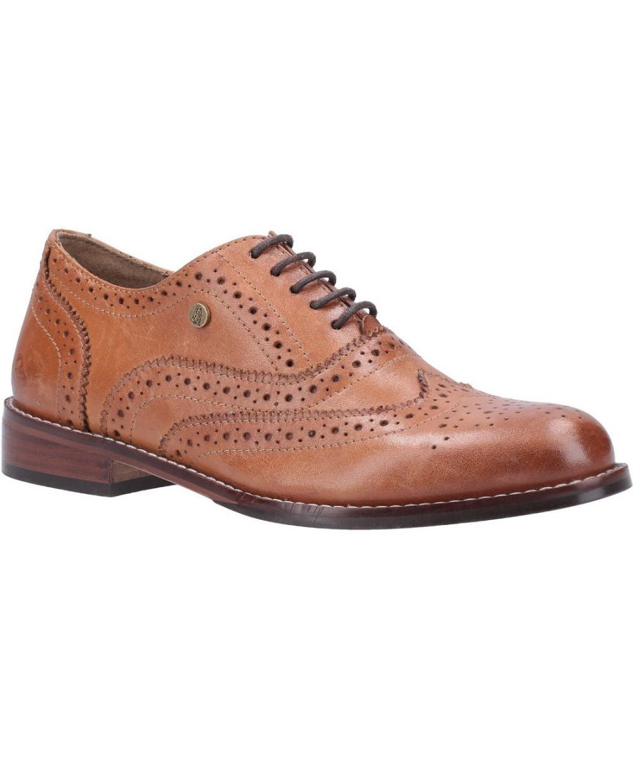 Smart womens shoe Natalie from Hush Puppies is perfect for the office. Crafted from premium Leather with classic Brogue detailing. Memory foam sock gives superior comfort and the lace up style provides a secure fit. Hardwearing sole offers durability