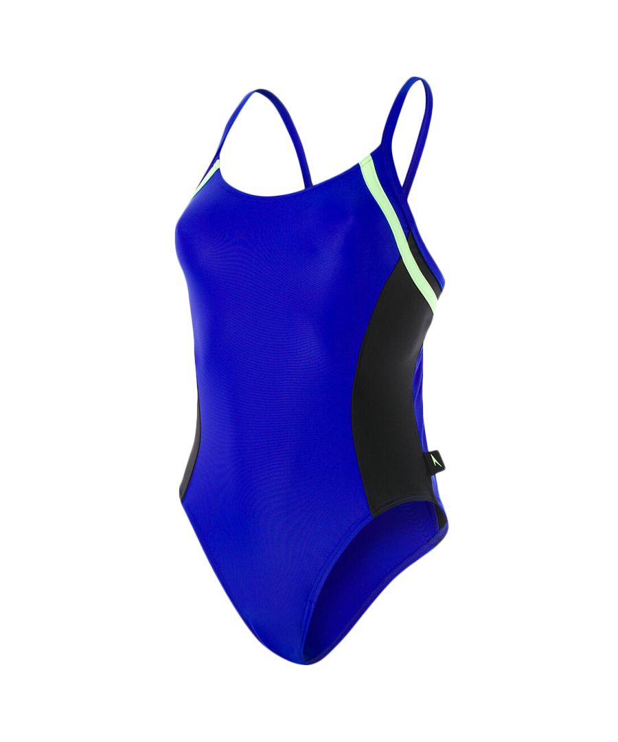 Speedo Womens Hydractive Swimsuit - Blue Polyamide - Size 28