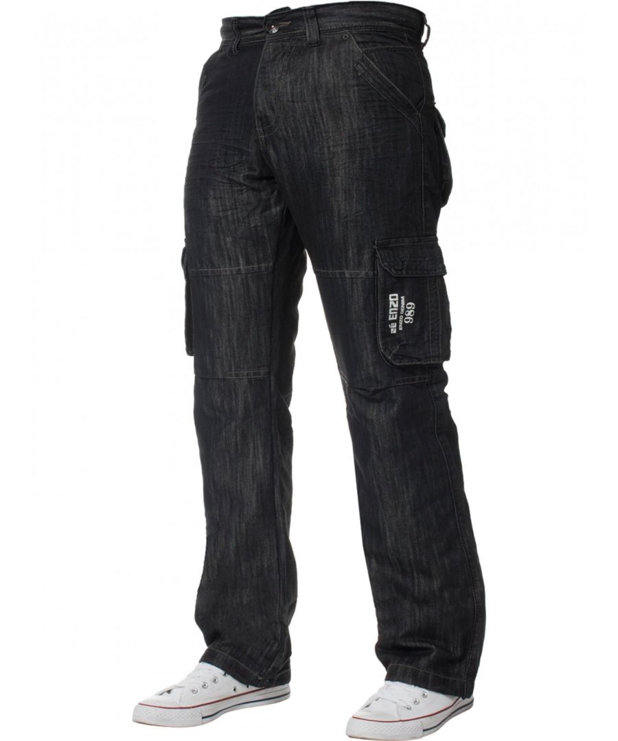 The perfect choice for men with an active lifestyle, combat fit jeans offer practicality and comfort whether for the working week or a busy weekend. This button fly style is crafted from hard-wearing, machine washable cotton blend denim and boasts plenty of flap pockets for your tools and other essentials. This comfortable, loosely cut design allows complete freedom of movement and with a big size range, theres a pair to suit everyone.