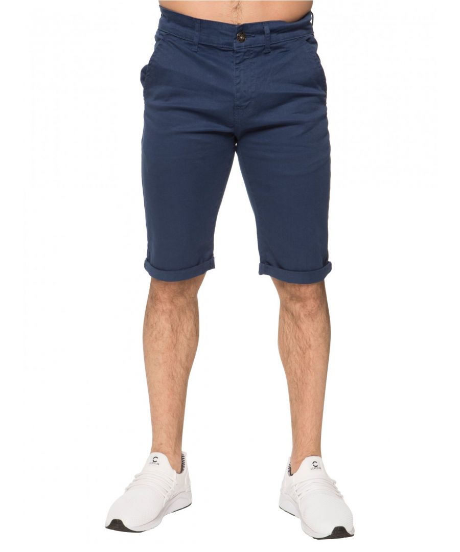 Whatever your plans for the summer, you cant go wrong with the understated style of Enzo chino shorts. Tailored in red cotton blend fabric with a zip fly, belt loops, narrow cuffed hems, branded buttons and rivets and a PU label at the waistband, this versatile style looks great with a casual T-shirt or vest and can equally be dressed up with a button-down shirt for smarter occasions. With sizes up to waist 48, everyone can look their best this season.