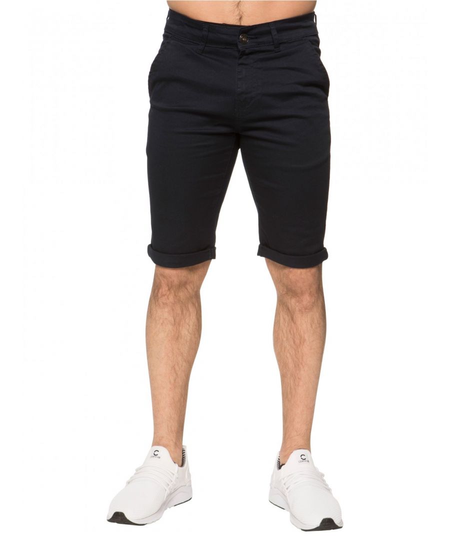 Image for Enzo Men's Slim Fit Stretch Chino Shorts