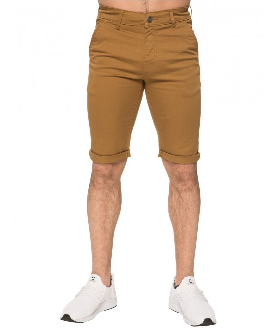 Image for Enzo Men's Slim Fit Stretch Chino Shorts
