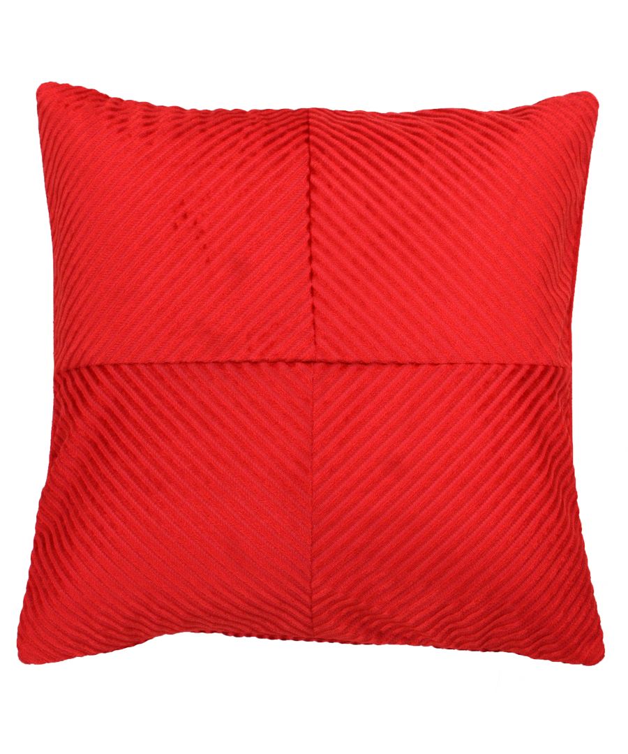 Bright and cheerful the Infinity Polyester Filled Cushion brings a unique twist on an old classic. Featuring a geometric ribbed pattern you can see and feel, it'll lift any old space with a modern twist. The reversible design and bright colourways are a perfect addition to a whole host of settings from bedrooms to kid's rooms and are ideal to mix and match. With a hidden zip closure and knife edging nothing will detract from its unique design. Made of 100% polyester these cushions are hard-wearing making them great for households with children or pets. This Polyester Filled Cushion is fully machine washable at 30 degrees and iron appropriate on a cool setting.