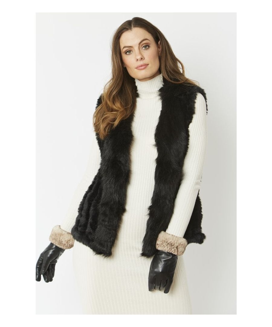 Cashmere Blend Faux Fur Gilet