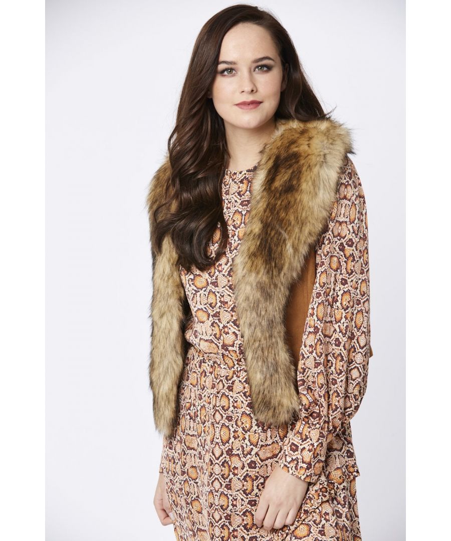 Image for Luxury Faux Fur Suede Gilet