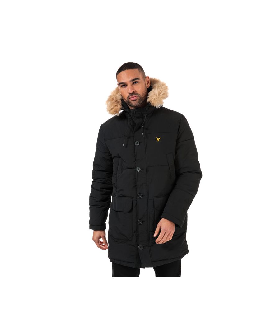 Image for Men's Lyle And Scott Long Puffer Jacket in Black