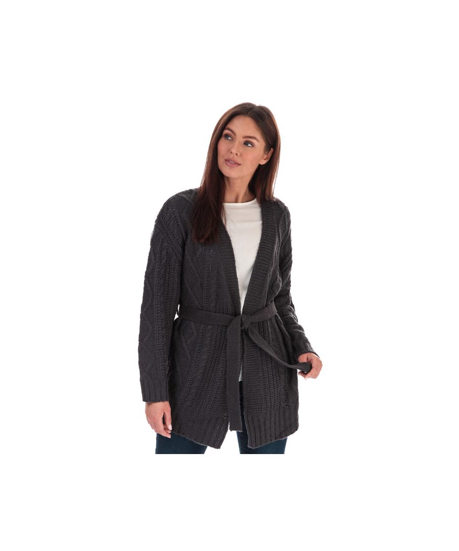 Womens Brave Soul Fisherman Cardigan in charcoal.<BR><BR>- Open front.<BR>- Drop shoulder.<BR>- Long sleeves.<BR>- Allover rib design.<BR>- Mid length.<BR>- Relaxed fit.<BR>- 100% Acrylic.<BR>- Ref: LK555PIOTRB