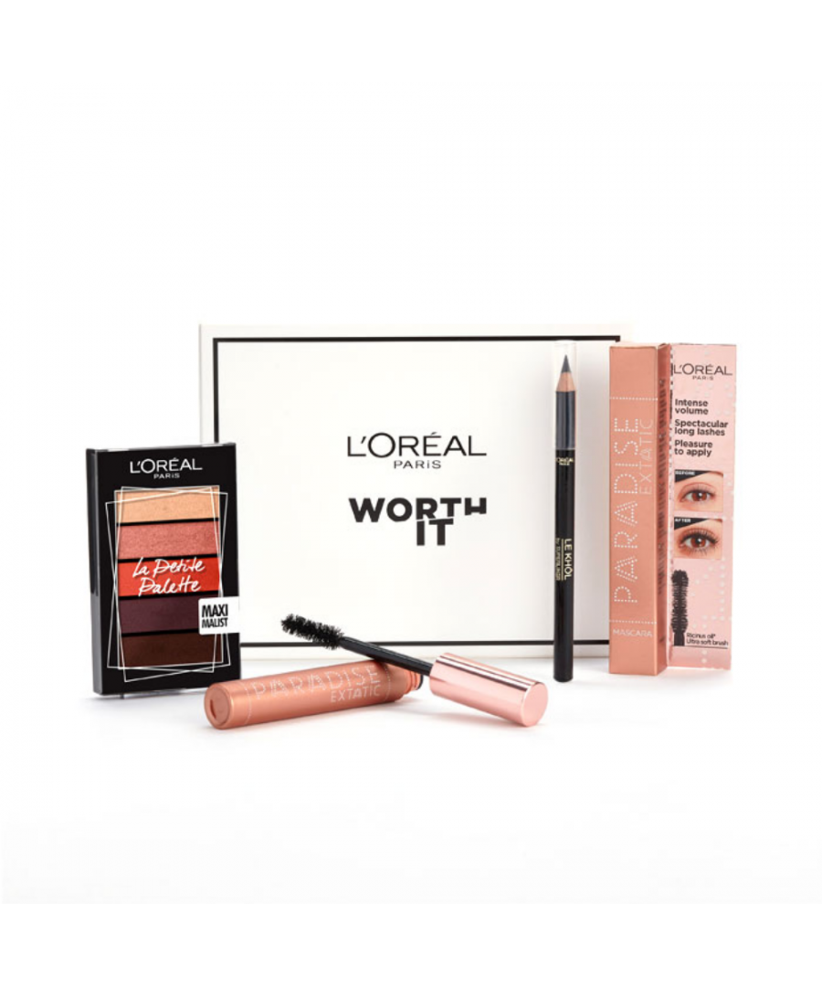 L'Oreal Paris welcomes it's new 3 step eye kit that will bring you fresh colour, voluminous lashes and smoky khol liner. Why choose between simplicity and bold? Reveal all the facets of your personality with this L'Oreal Paris eye box.