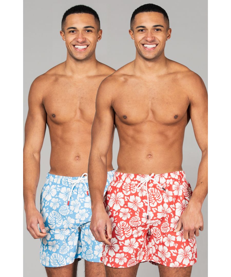 Tokyo Laundry Mens Multi 2-Pack Printed Swim Shorts - Multicolour - Size X-Large