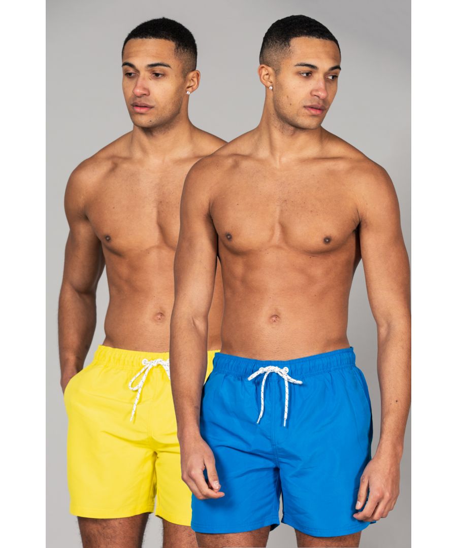 Kensington Eastside Mens Multi 2-Pack Colour Swim Shorts - Multicolour - Size Large