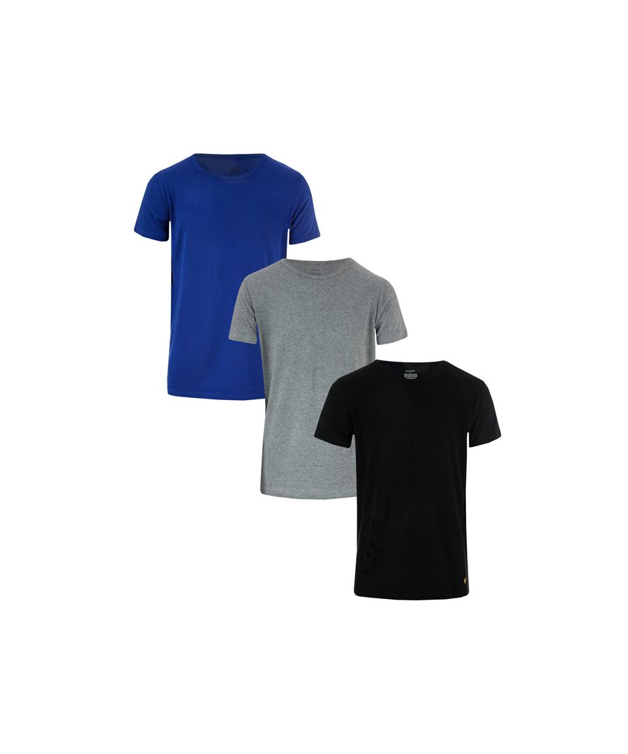 Image for Men's Lyle And Scott Maxwell 3 Pack Lounge T-Shirts in Black Grey