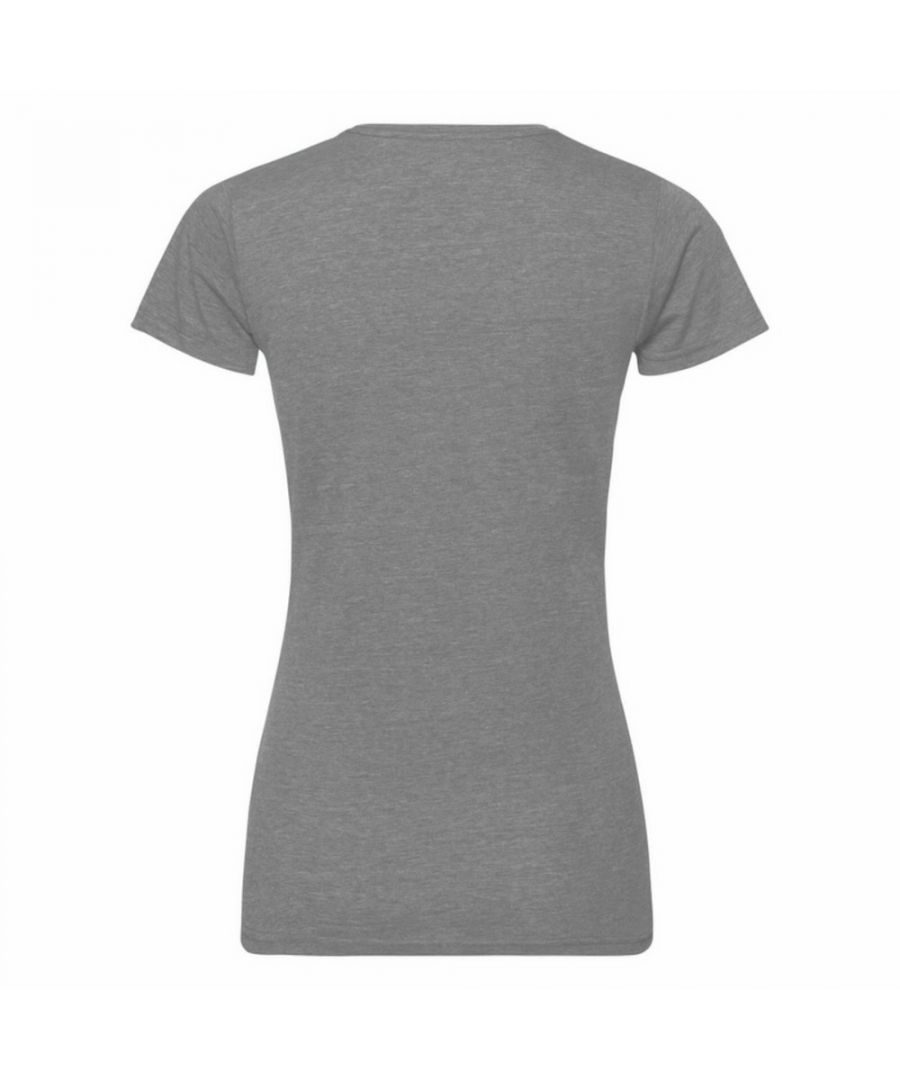 Russell Womens Slim Fit Longer Length Short Sleeve T-Shirt (Purple Marl) - Multicolour Cotton - Size X-Small