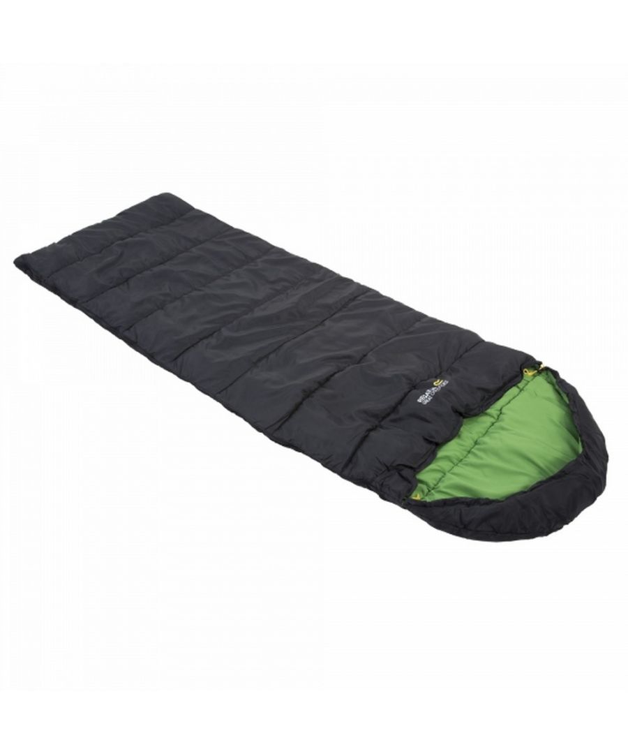 100% Polyester. Rectangular shape provides more space for added comfort. Single layer stitch-through construction to maintain even fill distribution. Soft-touch lining for a comfortable nights sleep. Left hand two-way zip to allow opening from the top or bottom. Internal pocket to keep valuables close by.