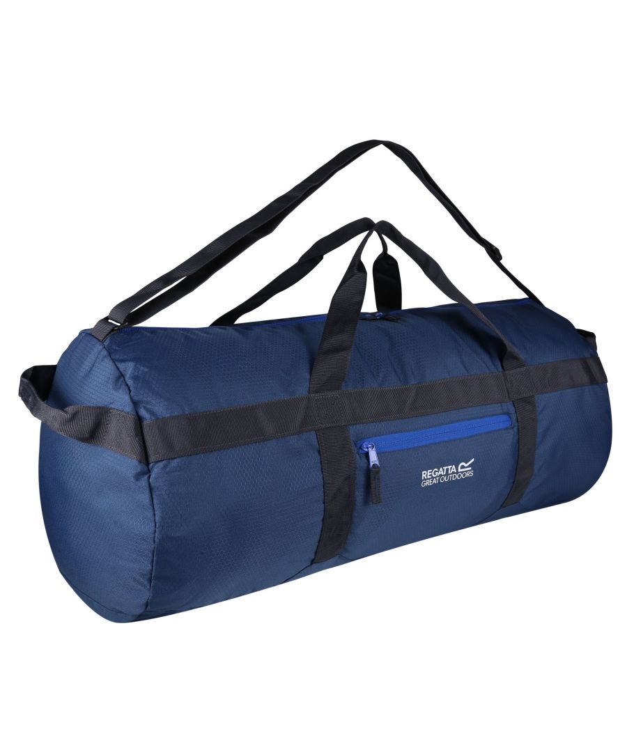 60L capacity duffel bag. Packaway - packs into its own front pocket. Large main compartment. Adjustable shoulder strap. Grab handles. Made from a lightweight polyester honeycomb fabric.