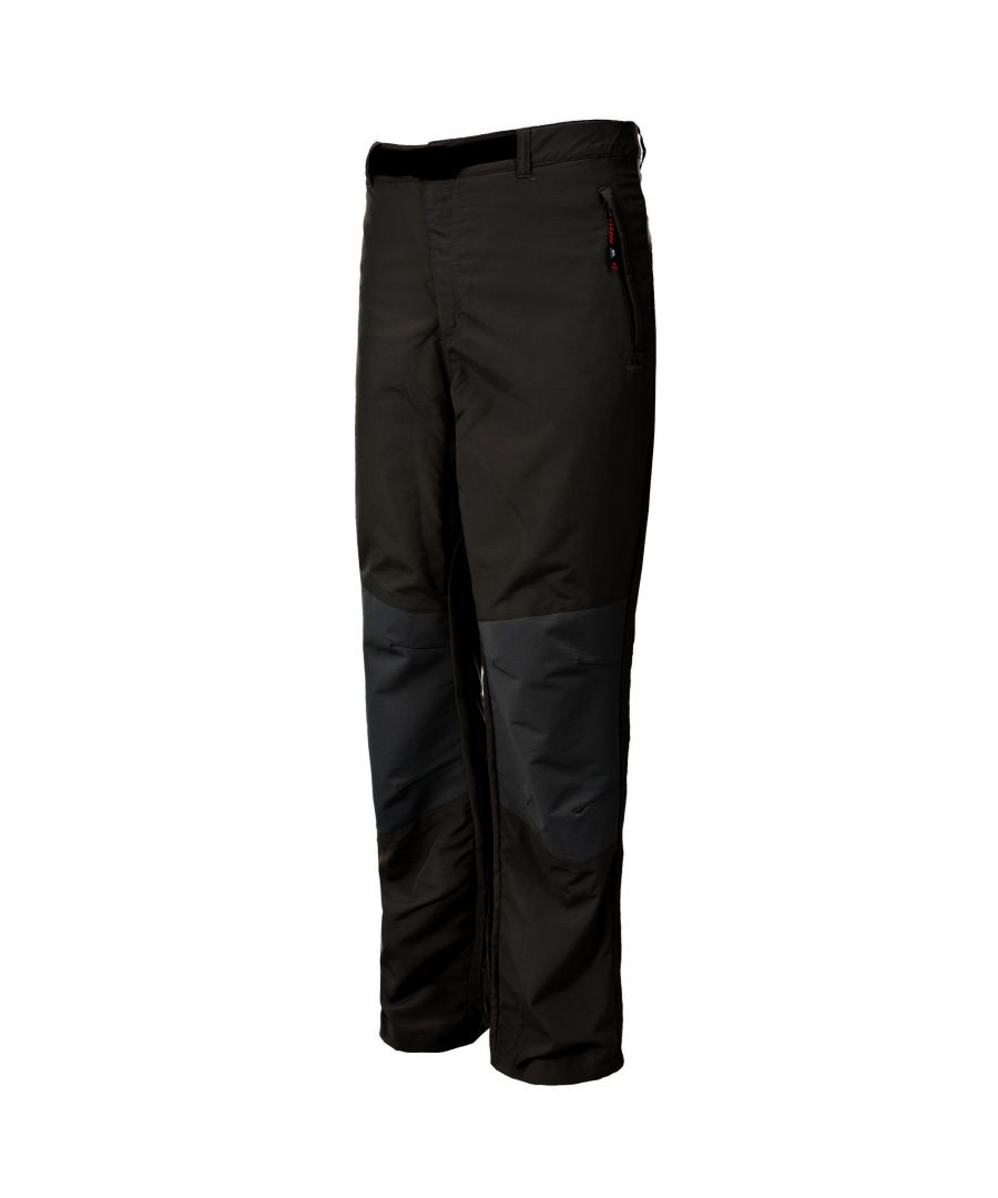 Hoofd: 100% Polyamide, Rek: 91% Polyamide/ 9% Elastane. Stoere avontuurlijke broek met stretch panelen op de knieën. Platte taille met geweven riem. Zijdelingse enkelritsen voor gemakkelijk verwisselen in de buitenlucht. 4 zakken met rits, ideaal voor kostbare lading. Tailleafmetingen (ca.): S - 32in/81cm, M - 34in/86cm, L - 36in/91.5cm, XL - 38in/96.5cm, XXL - 40in/101.5cm, 3XL - 42in/106.5cm.