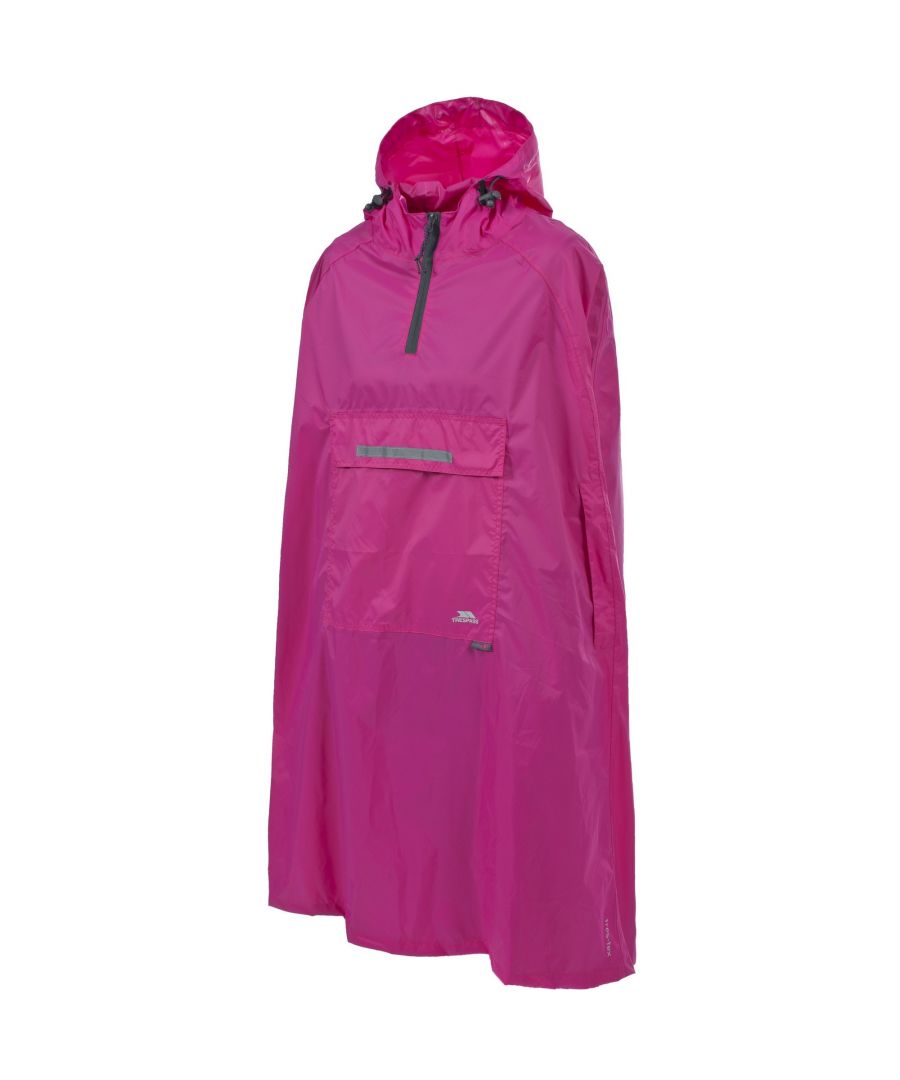 Trespass Qikpac Unisex Hooded Waterproof Packaway Poncho - Multicolour - Size S