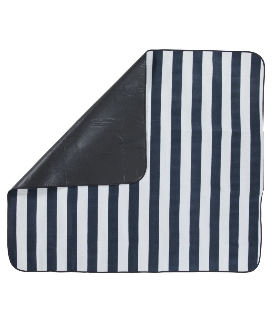 Image for Trespass Throw Folded Waterproof Blanket (Navy Stripe)