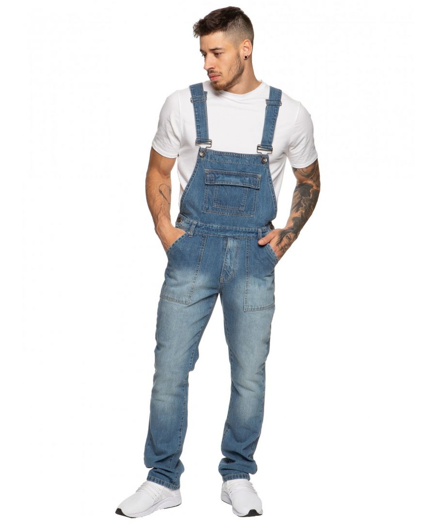 Image for Enzo Men's Blue Denim Overall Dungarees