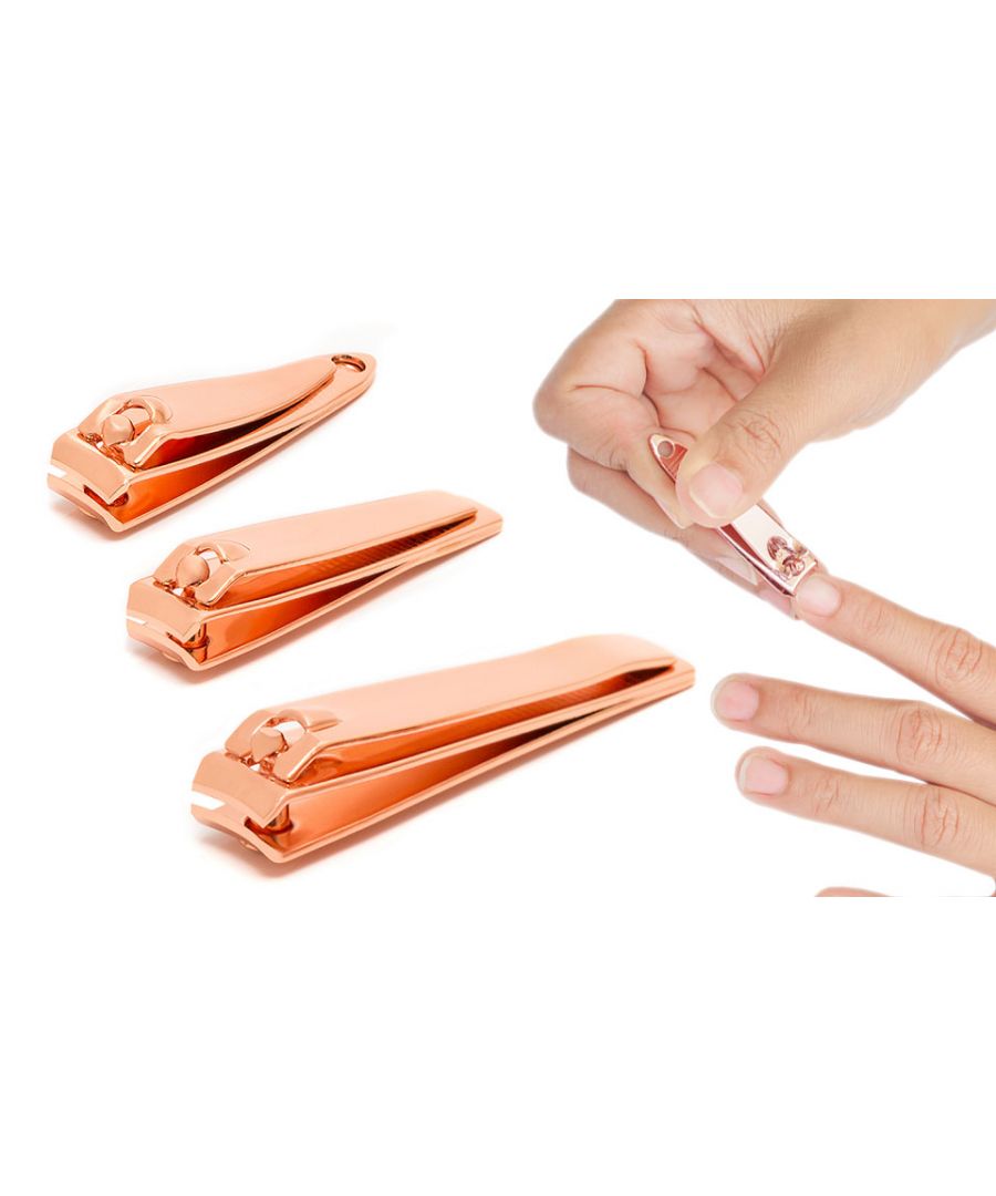 Image for Set of 3 Nail Clippers Rose Gold, Keep Nails Trimmed with High Quality Dynamic