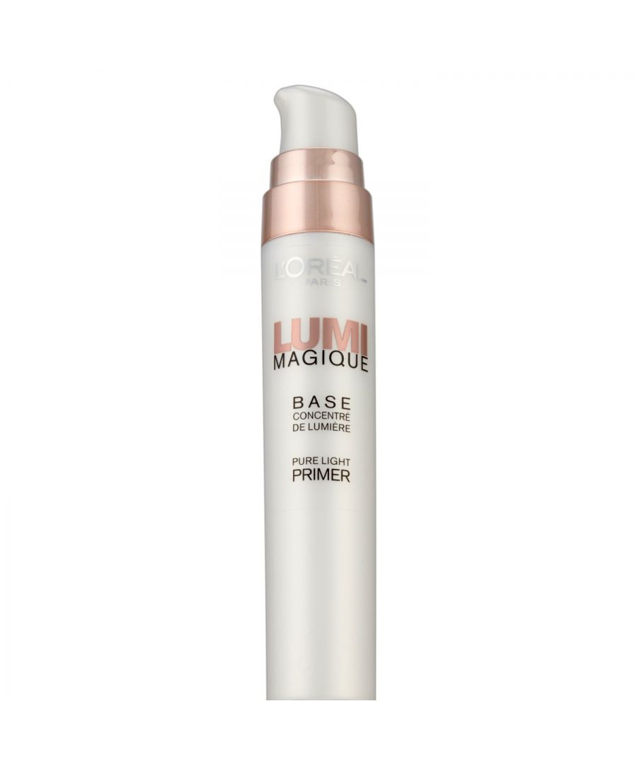 L'Oreal Paris Lumi Magique Primer 20 ml provides a light enriching base which illuminates the skin. Provides up to 8 hours of hydration and a healthy, dewy glow. Can be used before make-up or after as an illuminator. New & Sealed.