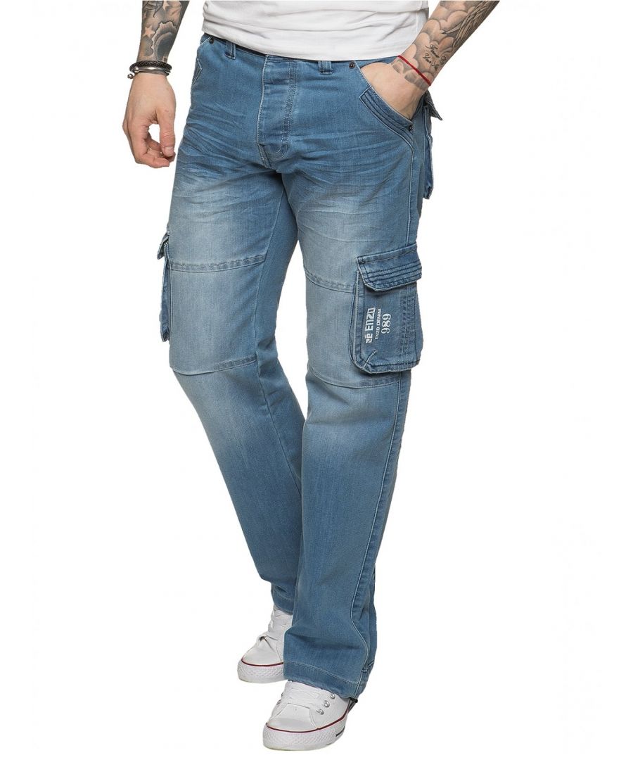The perfect choice for men with an active lifestyle, combat fit jeans offer practicality and comfort whether for the working week or a busy weekend. This button fly style is crafted from hard-wearing, machine washable cotton blend denim and boasts plenty of flap pockets for your tools and other essentials. This comfortable, loosely cut design allows complete freedom of movement and with a big size range, theres a pair to suit everyone.
