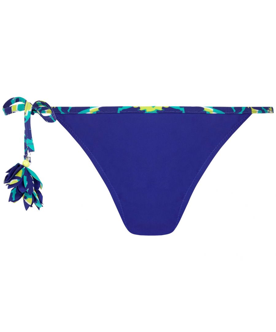 Passionata by Chantelle Palmiers Tie Side Bikini Brief.  In funky Purple, these gorgeous mid rise bikini briefs offer a good overall coverage and comfortable fit.  Look funky on the beach this year in this stunning bikini brief.