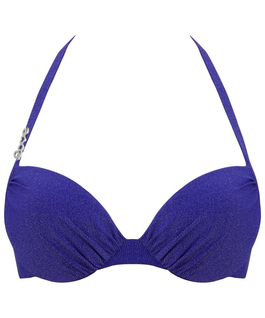 Passionata Papillon Halterneck Push-Up Bikini Top Blue 34A