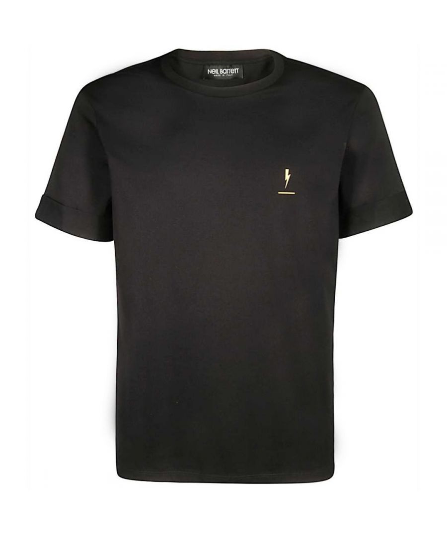 Neil Barrett zwart jubileum-T-shirt met bliksemschichten