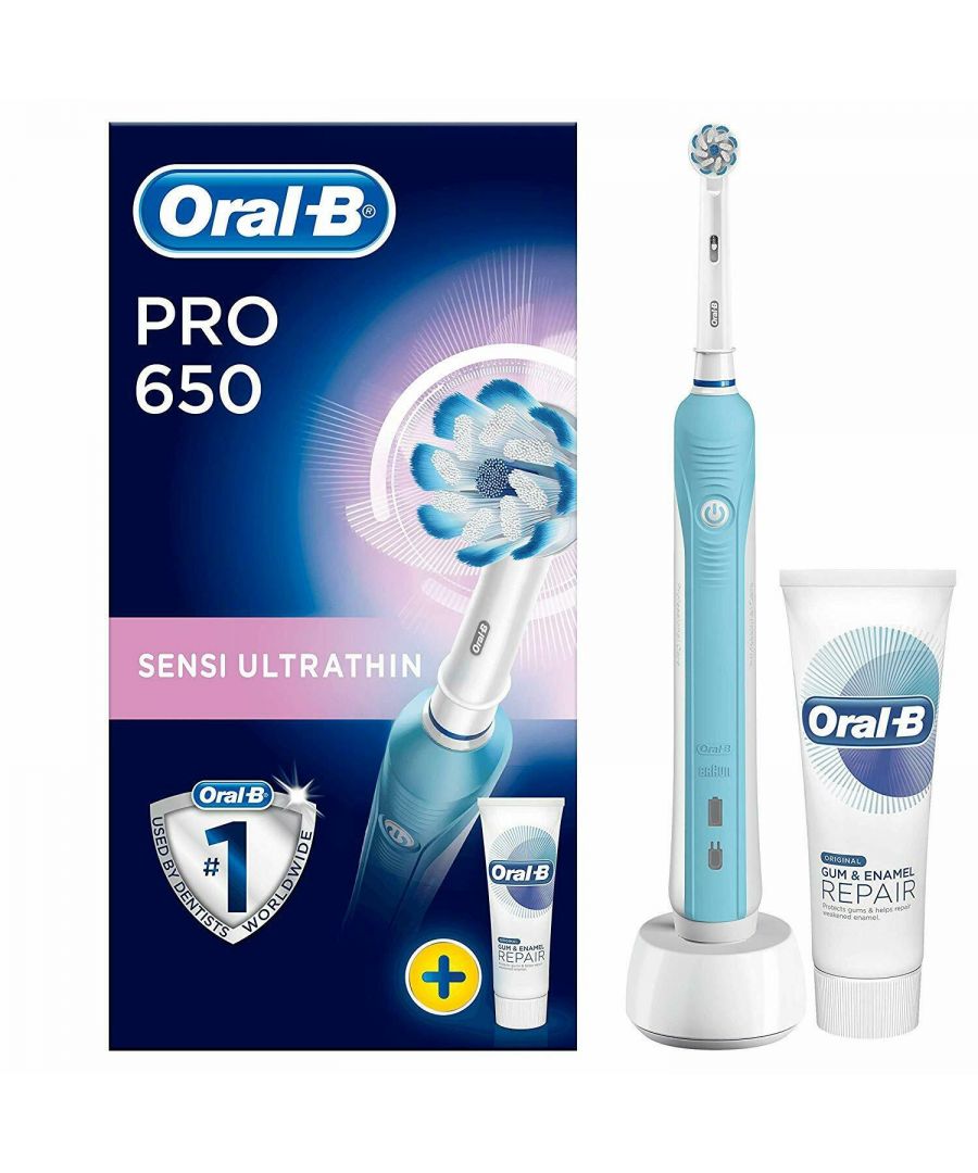 Oral B Unisex Oral-B Pro 650 Sensi Ultrathin Toothbrush with 1 Head & Toothpaste - White - One Size