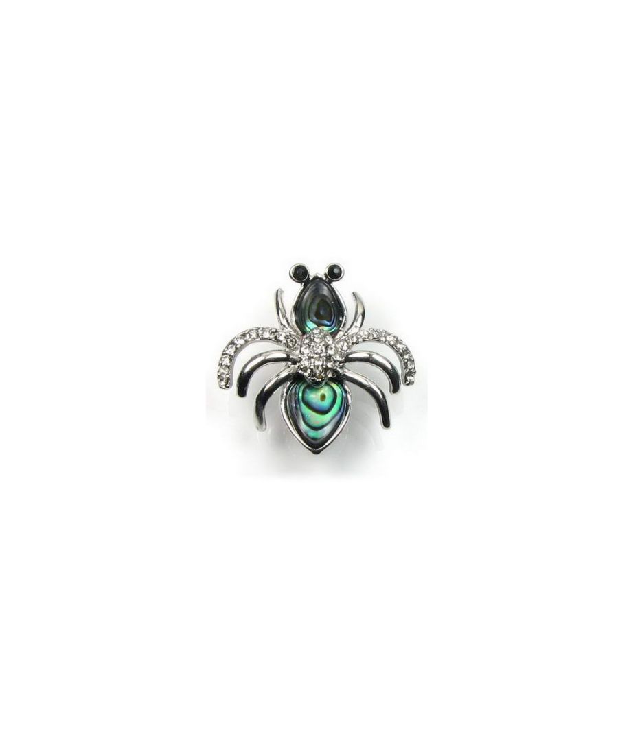 Abalone broche in de vorm van een bij. Deze originele broche in de vorm van een bij is gemaakt van een abalone schelp van 28 x 30mm die gezet is met glinsterende zirkoniasteentjes en in een frame van verzilverd koper zit. De kleuren zijn natuurlijk met roze, groene, blauwe en zelfs zilveren schakeringen. Kenmerken broche: Materiaal: Abalone en zirkoniasteentjes. Frame: verzilverd koper. Lengte: 28 x 30mm