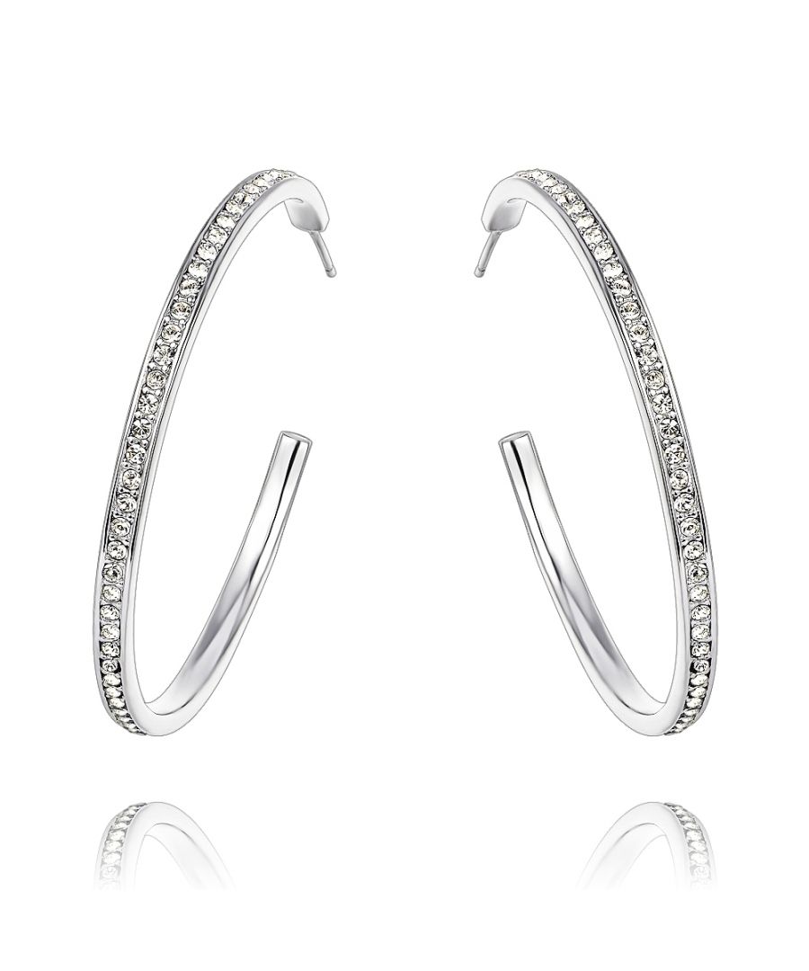 Image for Swarovski - White Swarovski Crystal Elements Large Hoop Earrings